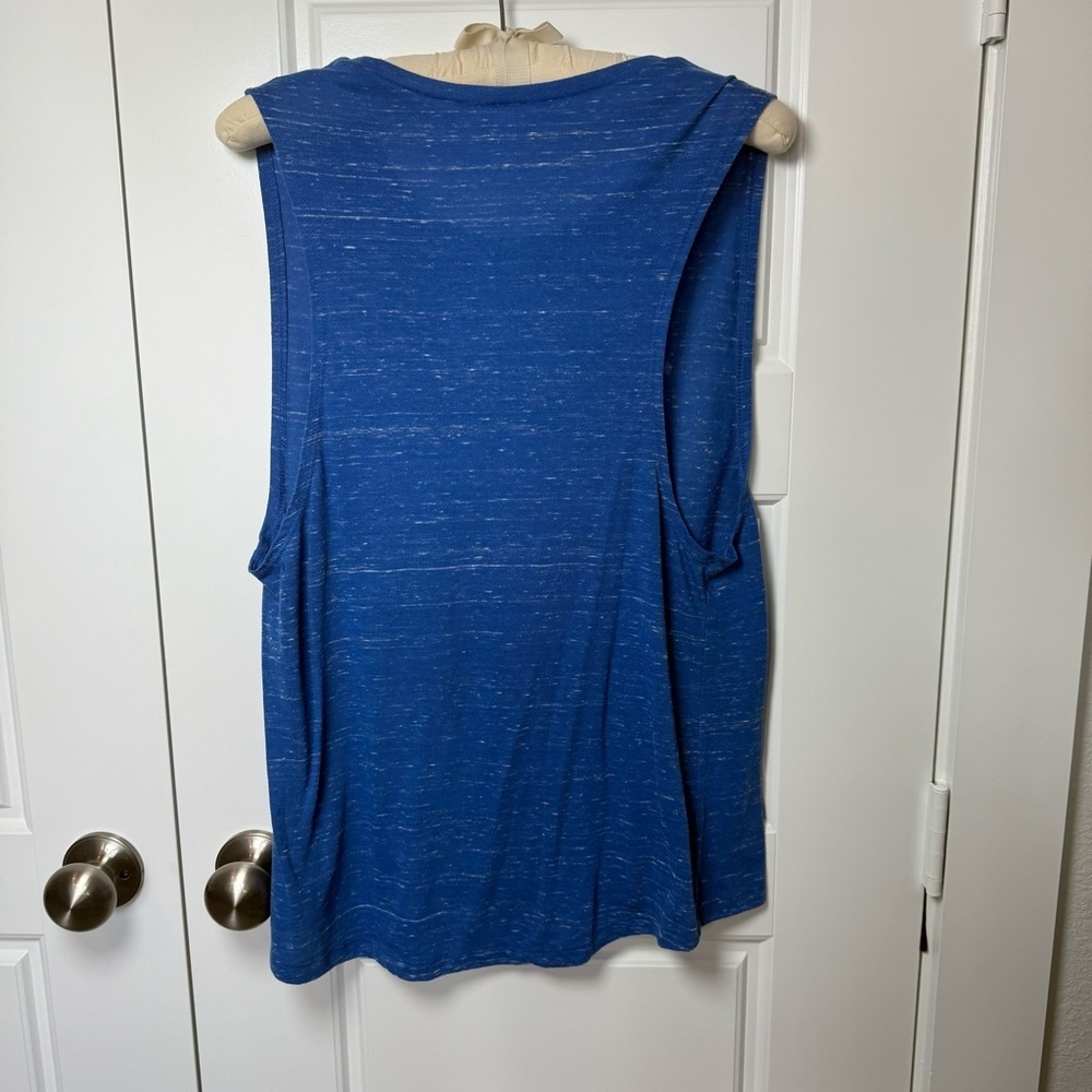 Blue Sleeveless Muscle Tee with Kansas Design - Picture 3 of 4
